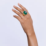 Kiskanu Ring with Ruby - 18K Gold Plated