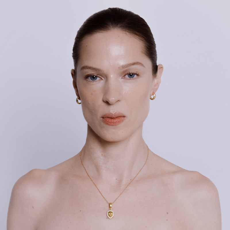Columbia Charm Pendant in Citrine - 18K Gold Plated