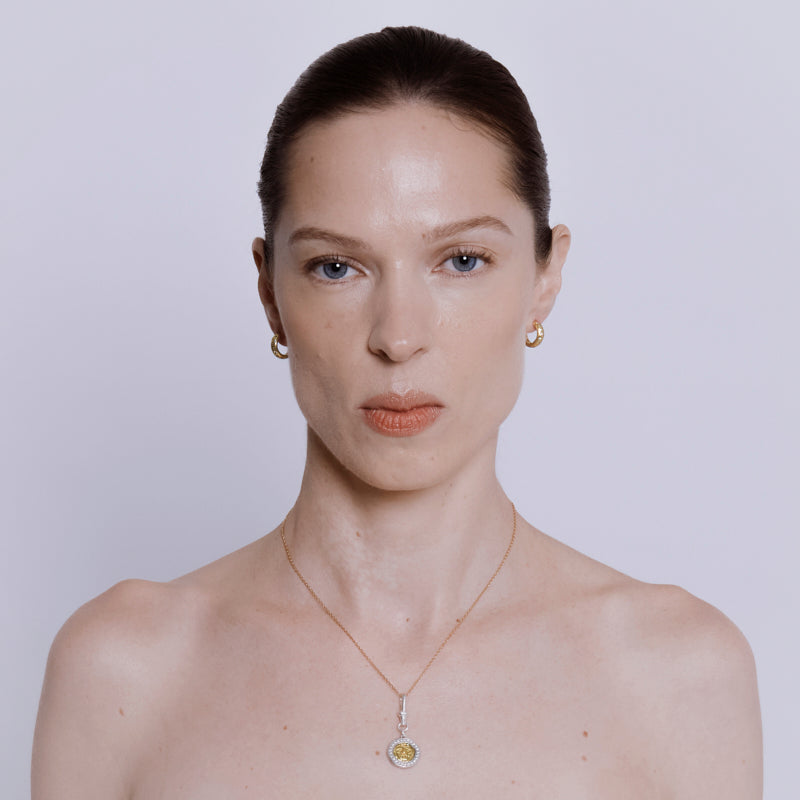 Lugarni Charm Pendant with Zircon - 18K Gold Plated