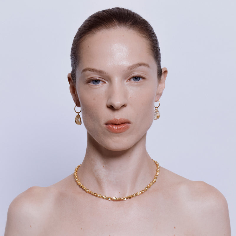 Suen Necklace in Zircon- 18K Gold Plated