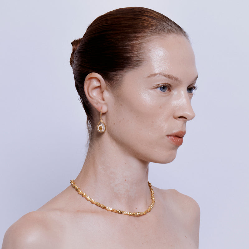 Utu Hoop Earrings in Citrine - 18K Gold Plated