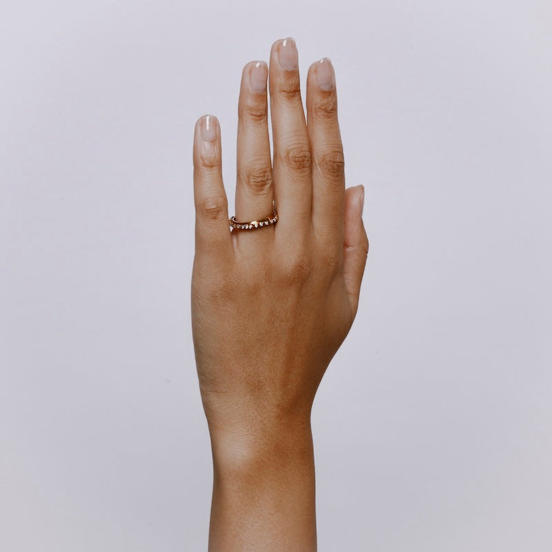 Harmonia Ring with Diamond - Solid Gold