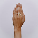 Theseus Ring with Yellow Sapphire and Diamond - Solid Gold