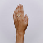 Theseus Ring with Yellow Sapphire and Diamond - Solid Gold