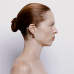 Daphne Hoop Earrings with Diamond - Solid Gold