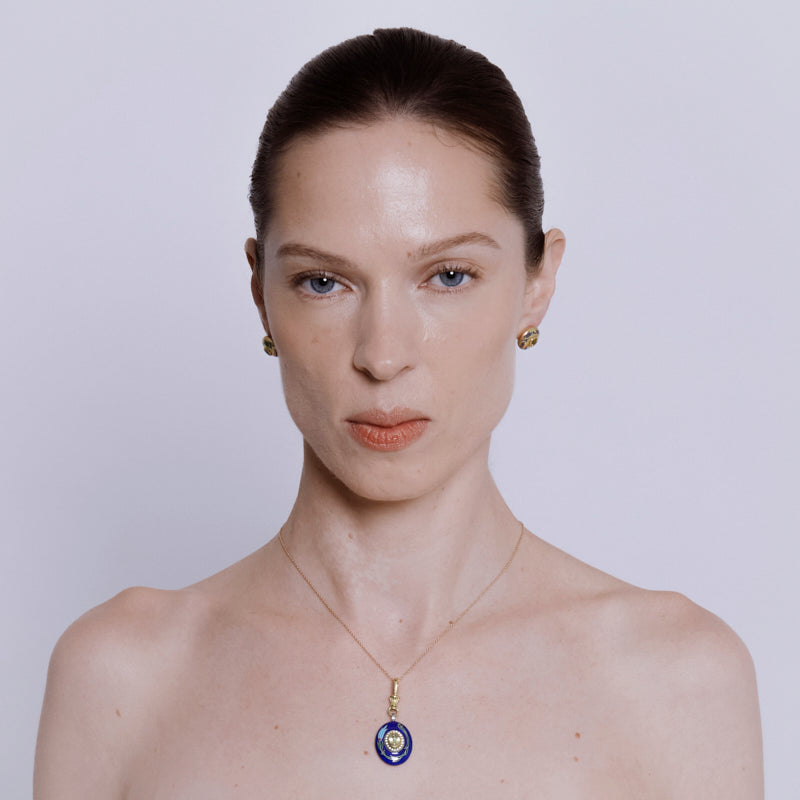 Karanfil Pendant in Citrine and Diamond - Solid Gold