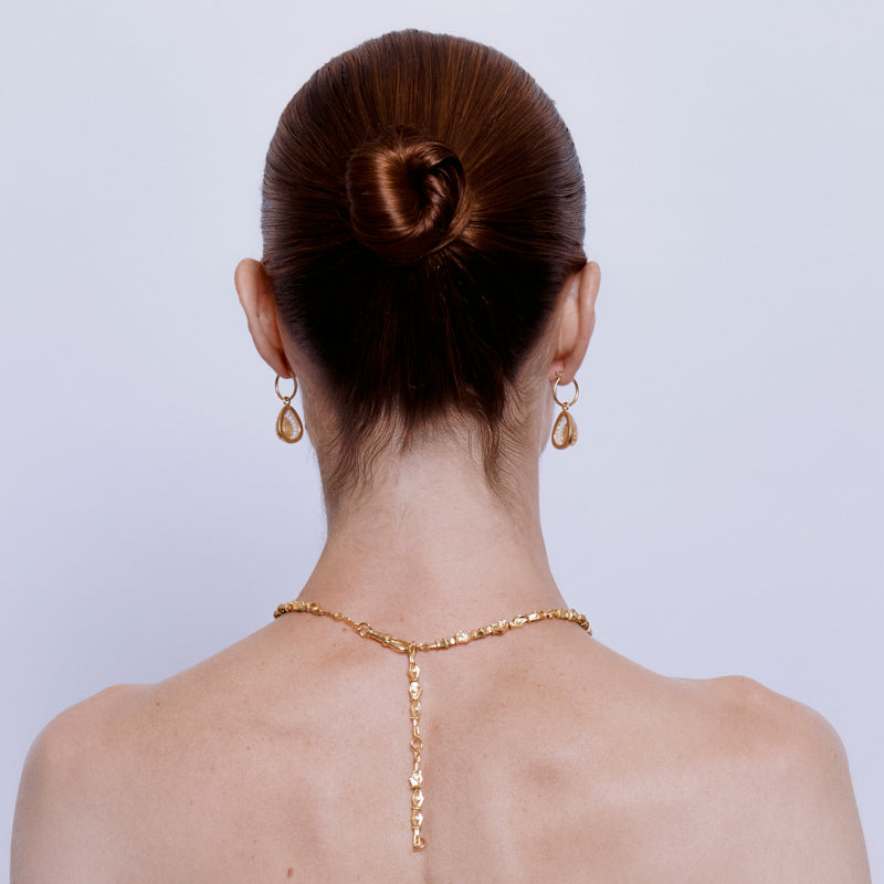 Suen Necklace in Zircon- 18K Gold Plated