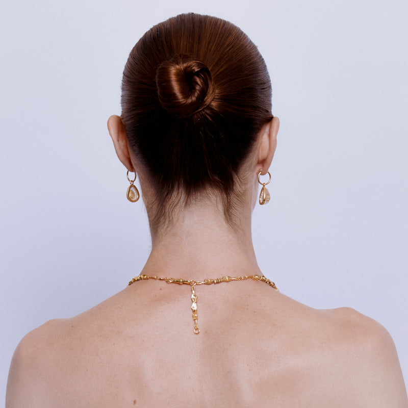 Suen Necklace in Zircon- 18K Gold Plated