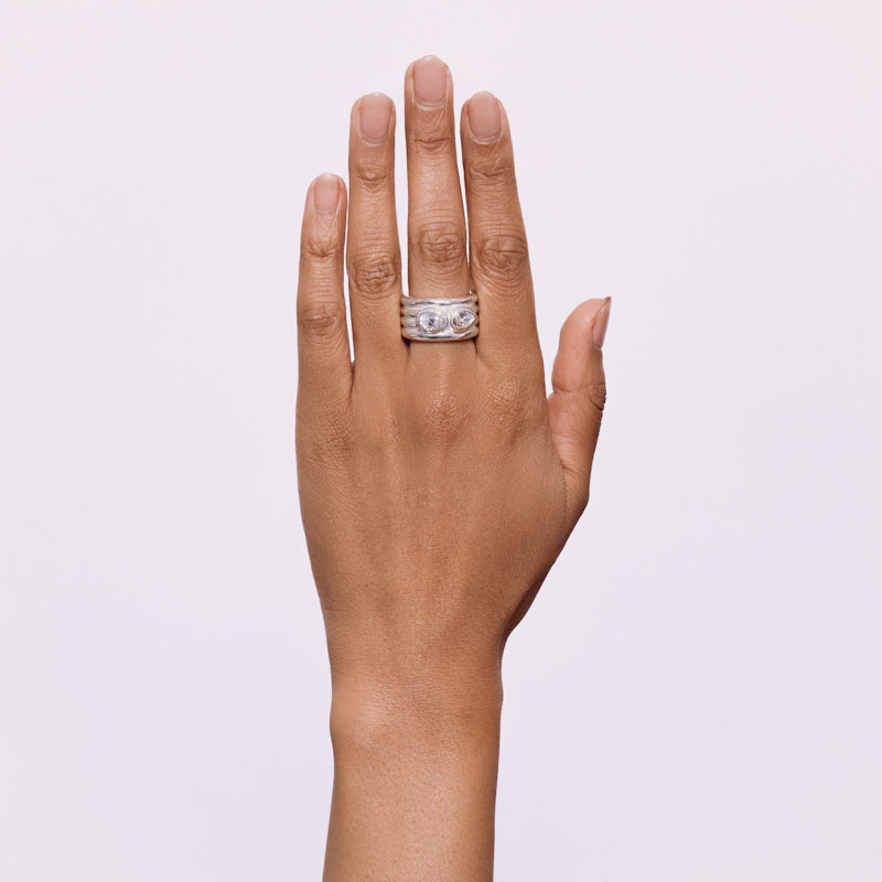 Ekur Ring with Zircon - Sterling Silver