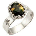 Eanna Ring with Green Tourmaline - Sterling Silver