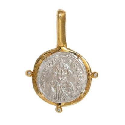 Khazaria Pendant in Sterling Silver and Diamond - Solid Gold