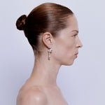 Rosette Earrings in Lapis and Pearl - Sterling Silver