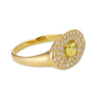 Theseus Ring with Yellow Sapphire and Diamond - Solid Gold