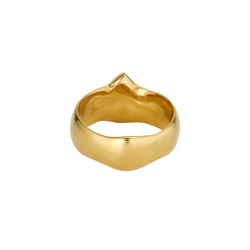 Censer Ring with Salt and Pepper Diamond - Solid Gold