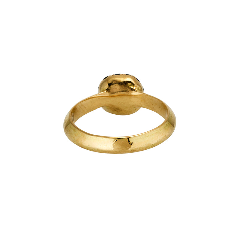 Breguet Ring in Yellow Diamond and Sapphire - Solid Gold