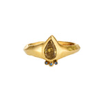 Clepsydra Ring in Cognac Diamond and Sapphire - Solid Gold