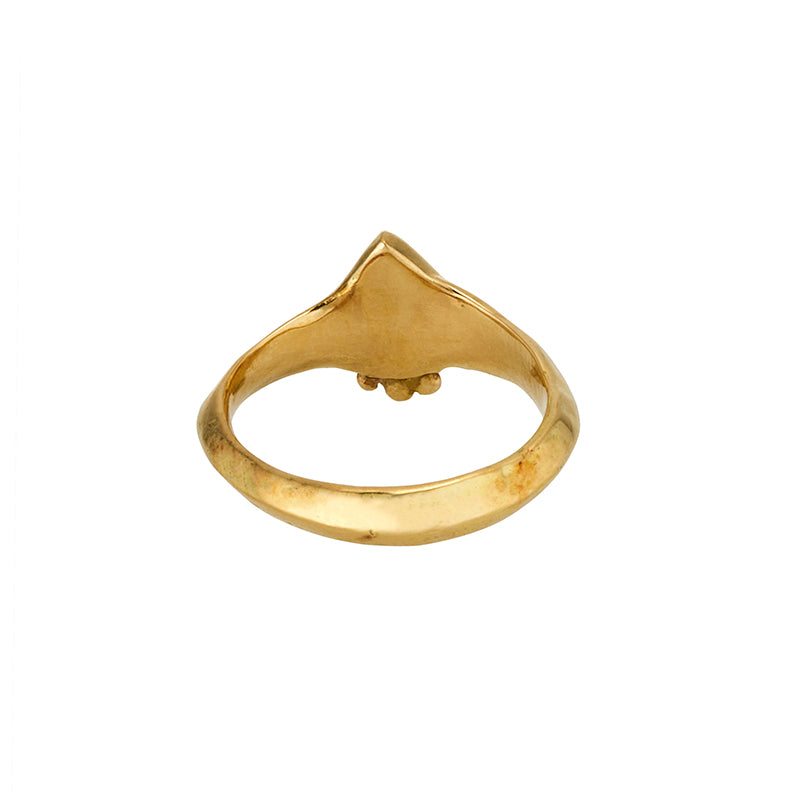Clepsydra Ring in Cognac Diamond and Sapphire - Solid Gold