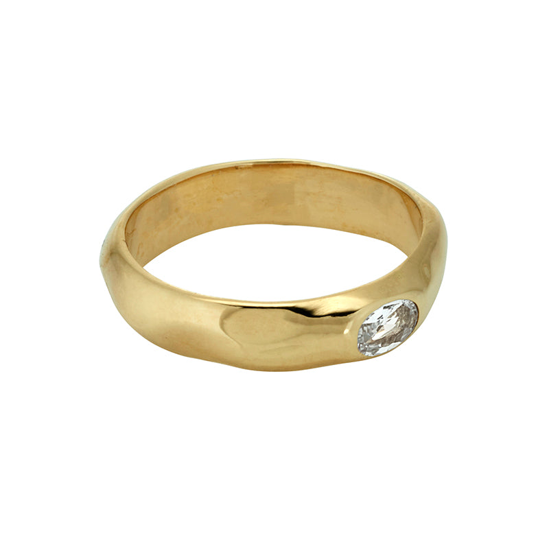 Tac Ring in White Sapphire - Solid Gold