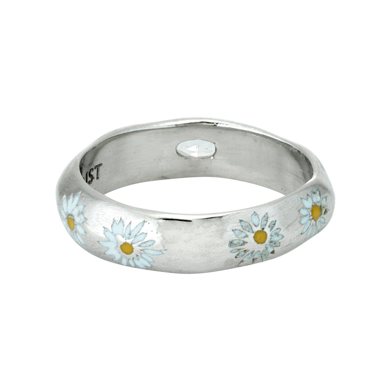 Papatya Tac Ring in White Sapphire - Platinum