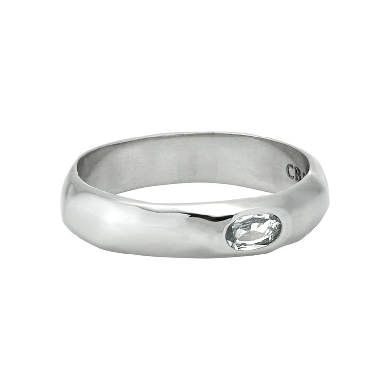 Tac Ring in White Sapphire - Platinum