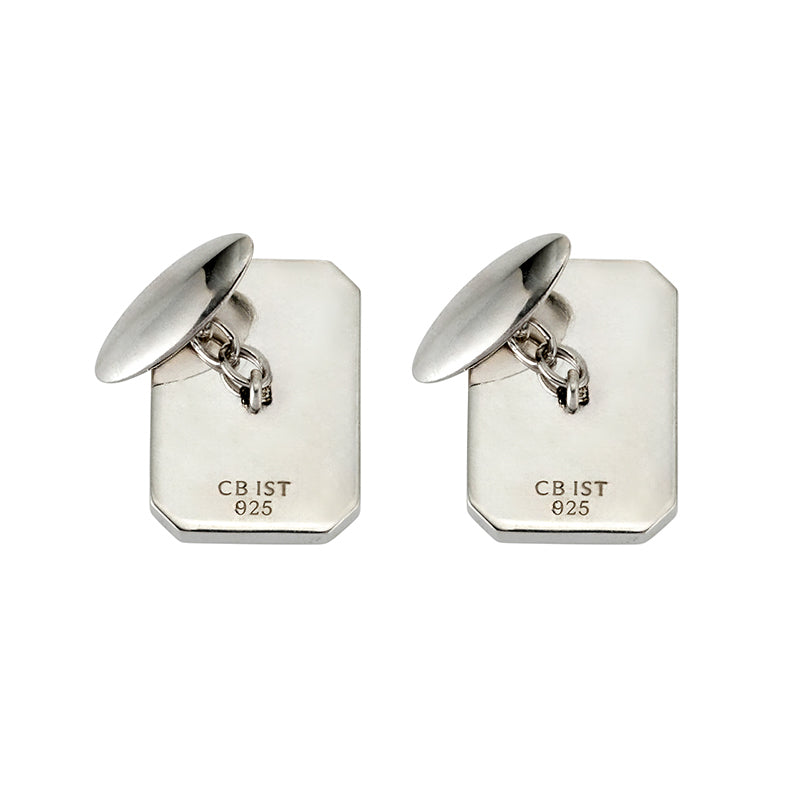 Culpan Cufflinks in Carnelian and Diamond - Sterling Silver