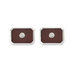 Culpan Cufflinks in Carnelian and Diamond - Sterling Silver