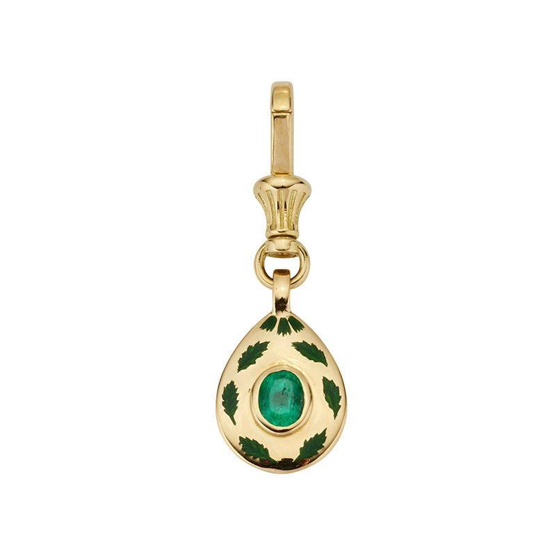 Sumbul Pendant with Emerald - Solid Gold