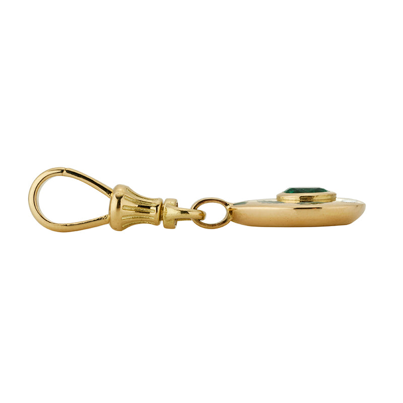 Sumbul Pendant with Emerald - Solid Gold