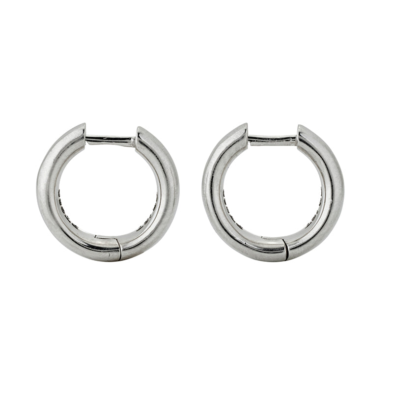 Tac Hoop Earrings - Platinum