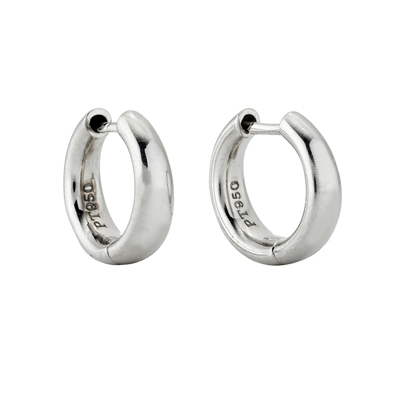 Tac Hoop Earrings - Platinum