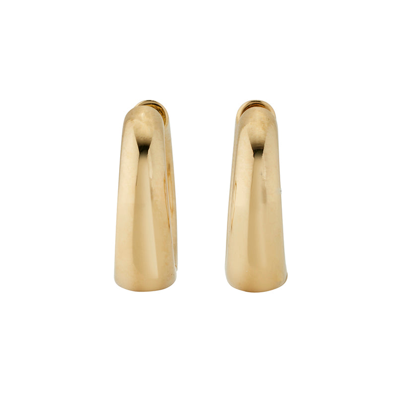 Tac Hoop Earrings - 18K Solid Gold