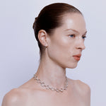 Tac Hoop Earrings - Platinum