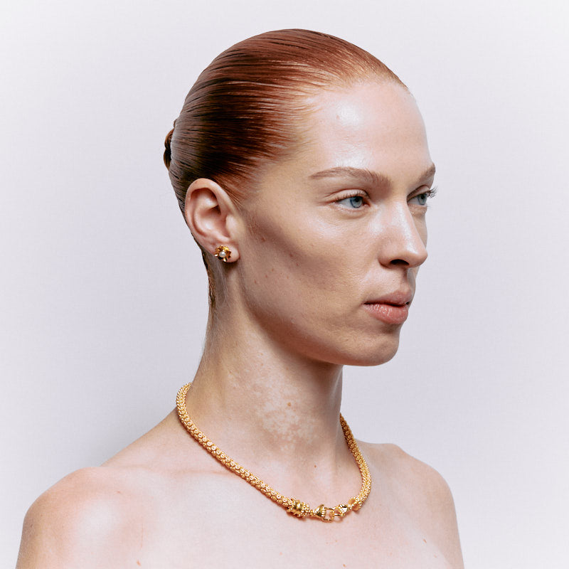 Perdita Studs with Pearl - 18K Gold Plated