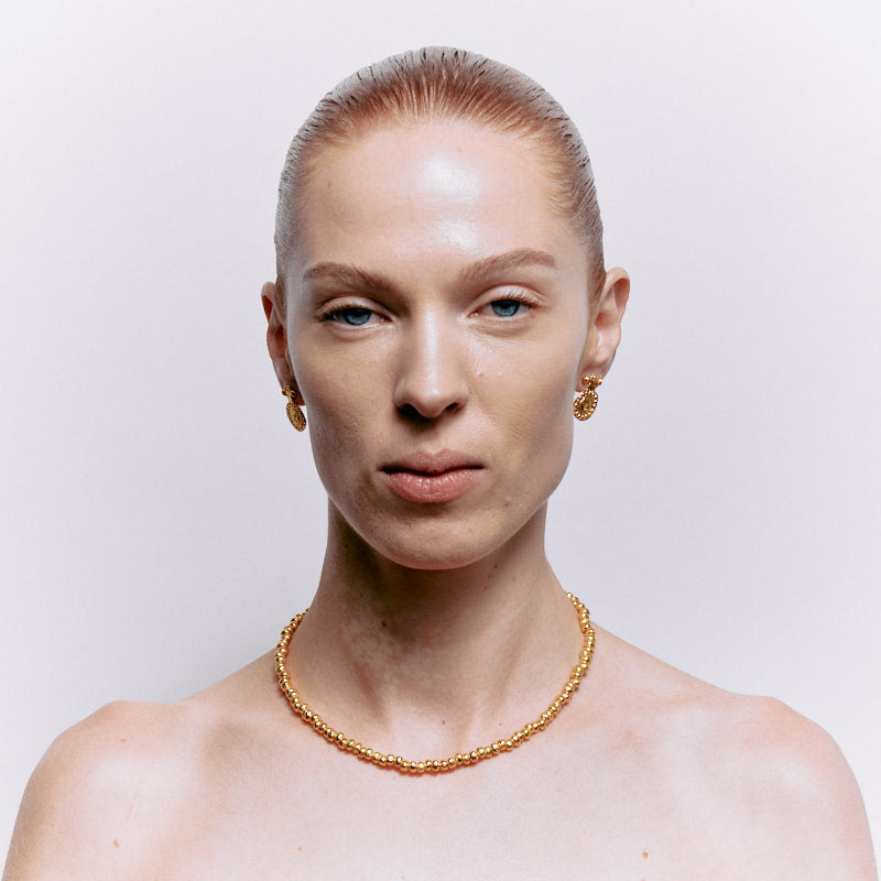 Gorgoneion Akritis Earrings - 18K Gold Plated