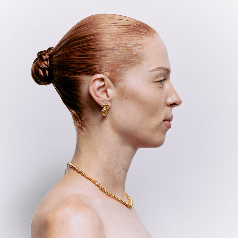 Gorgoneion Akritis Earrings - 18K Gold Plated