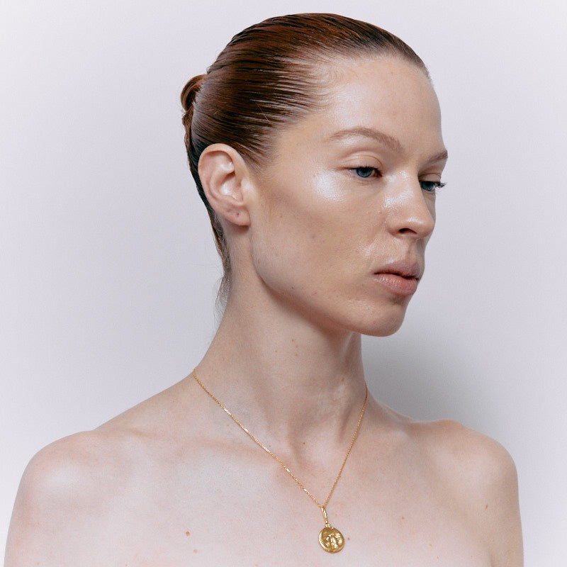 Moon Face Pendant - 24K Gold Vermeil