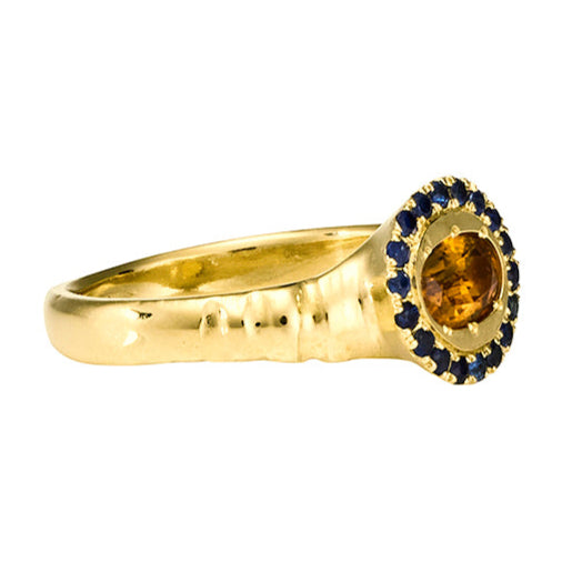 Petite Theseus Ring with Orange Sapphire - Solid Gold