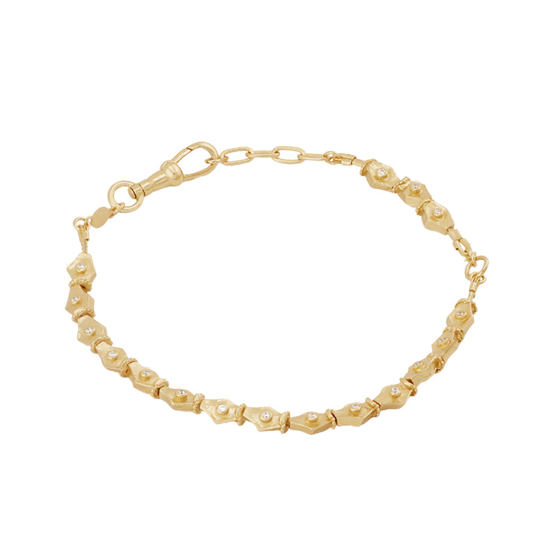 Suen Bracelet in Zircon - 18K Gold Plated