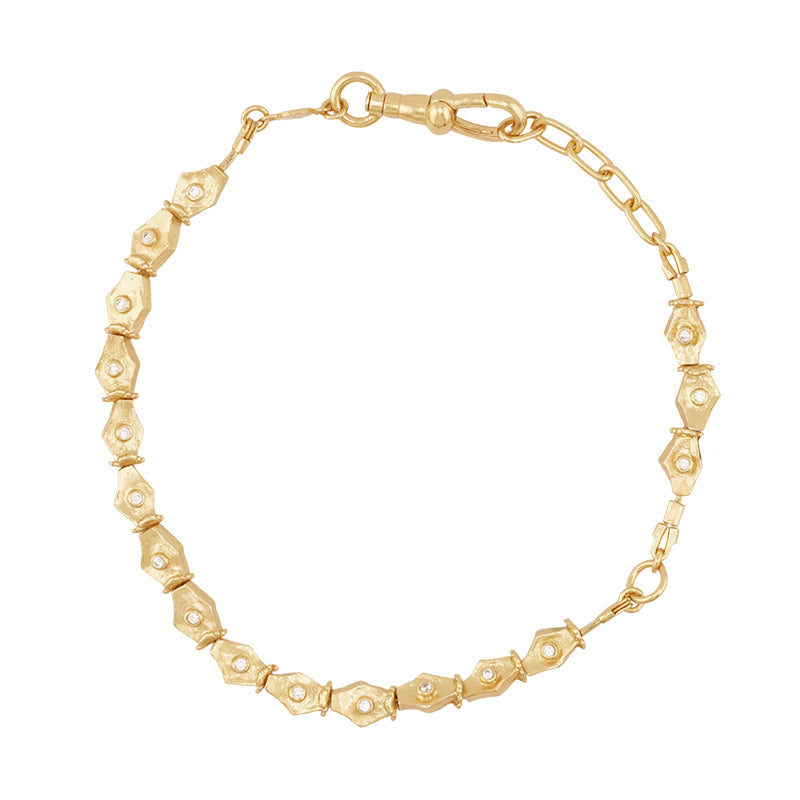 Suen Bracelet in Zircon - 18K Gold Plated