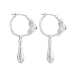 Rosette Earrings in Lapis and Pearl - Sterling Silver