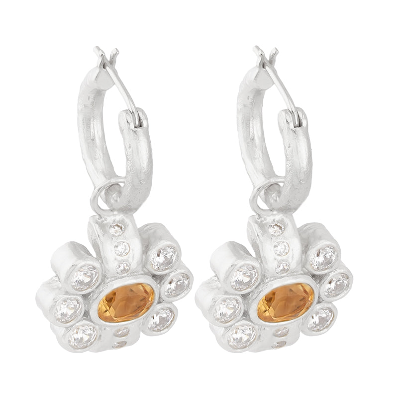 Ki Hoop Earrings in Citrine - Sterling Silver