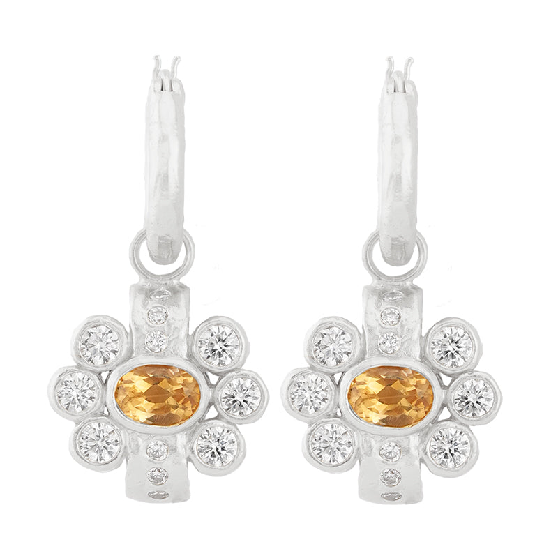 Ki Hoop Earrings in Citrine - Sterling Silver