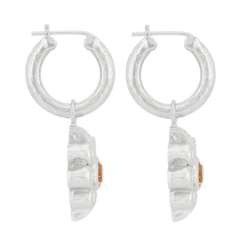 Ki Hoop Earrings in Citrine - Sterling Silver