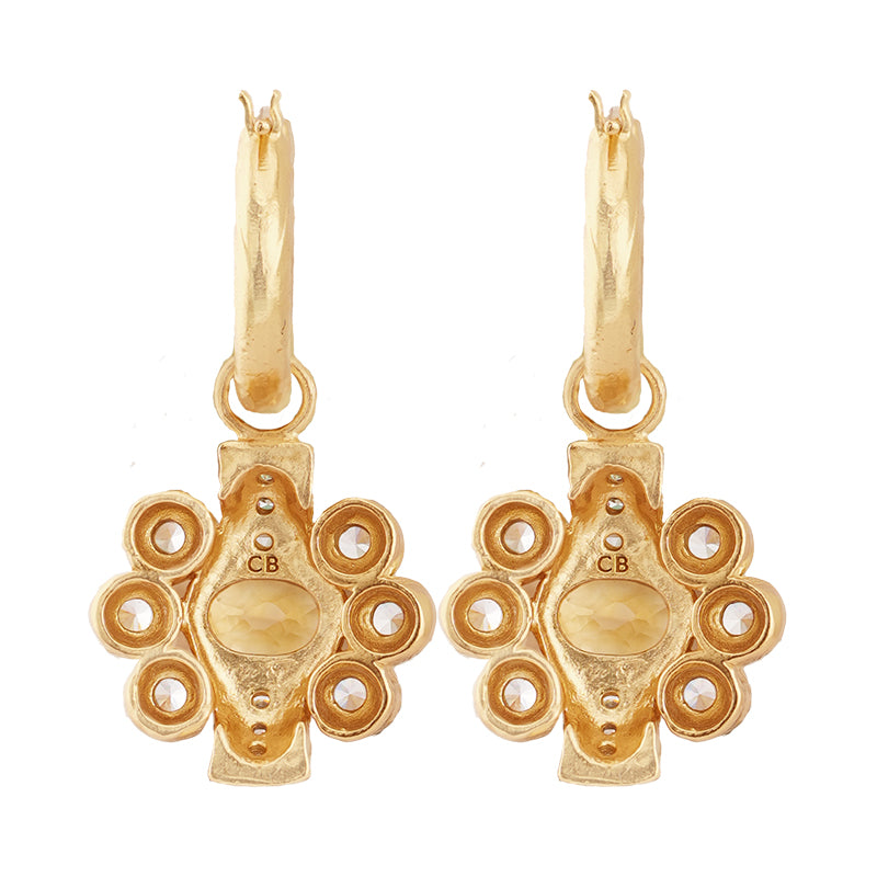 Ki Hoop Earrings in Citrine - 18K Gold Plated