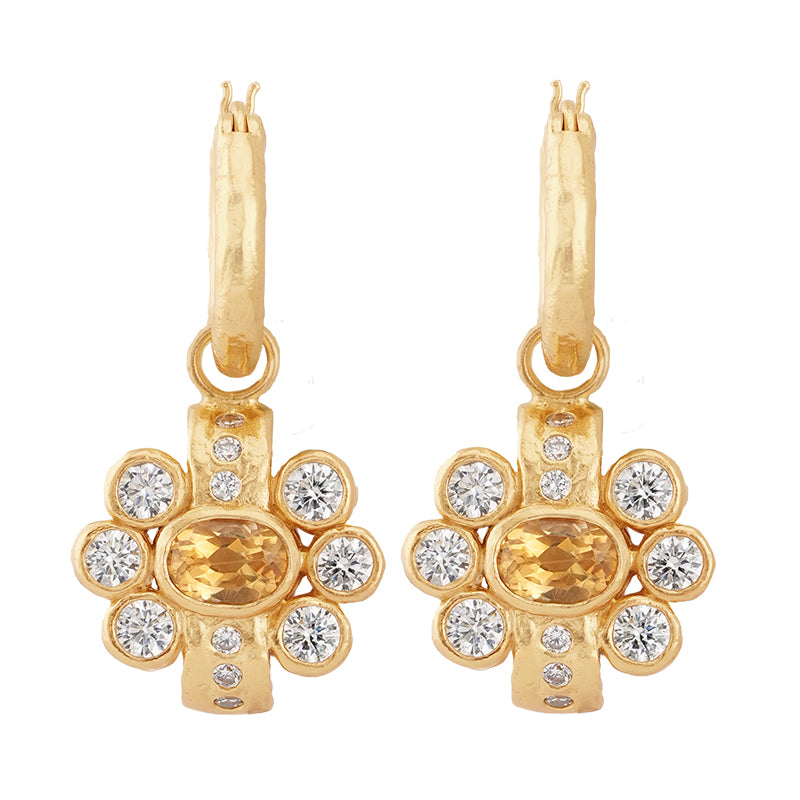 Ki Hoop Earrings in Citrine - 18K Gold Plated