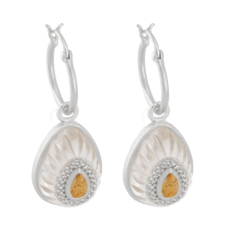 Utu Hoop Earrings in Citrine - Sterling Silver