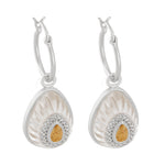 Utu Hoop Earrings in Citrine - Sterling Silver