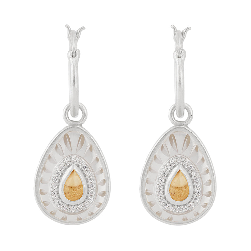 Utu Hoop Earrings in Citrine - Sterling Silver
