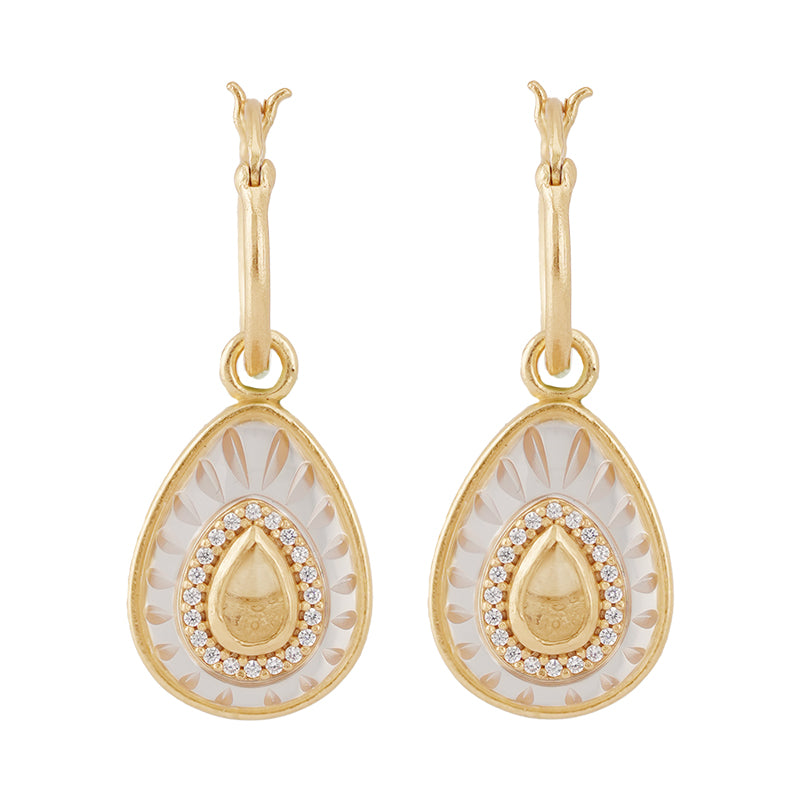 Utu Hoop Earrings in Citrine - 18K Gold Plated