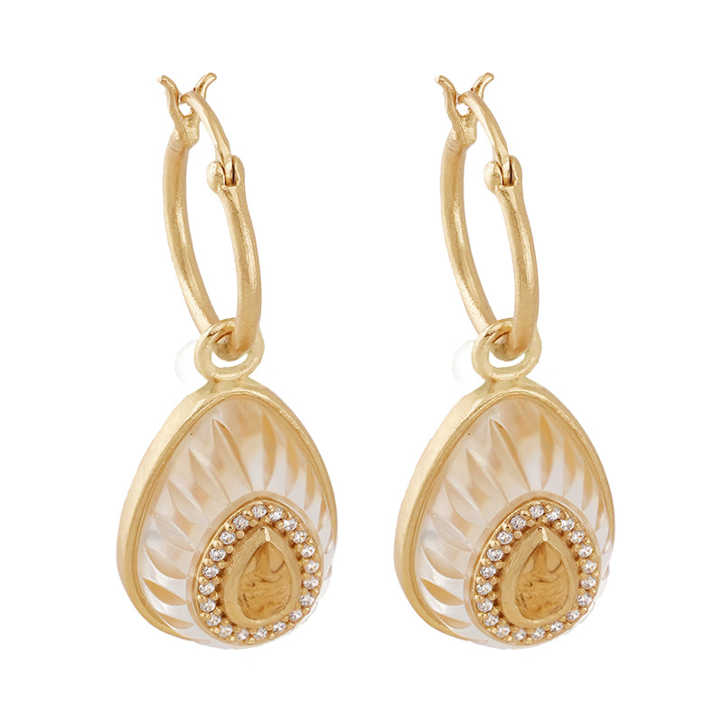Utu Hoop Earrings in Citrine - 18K Gold Plated